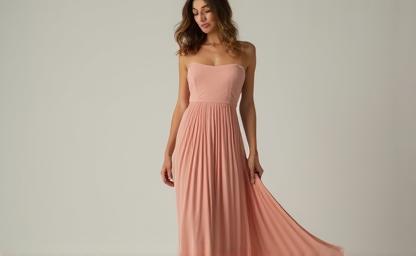 Woman wearing elegant dress from Aura Apparel.
