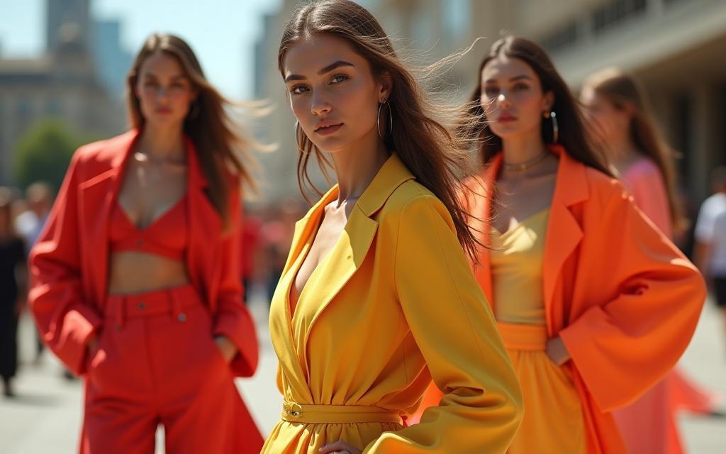 Models showcasing contemporary apparel from Aura Apparel's latest collection.